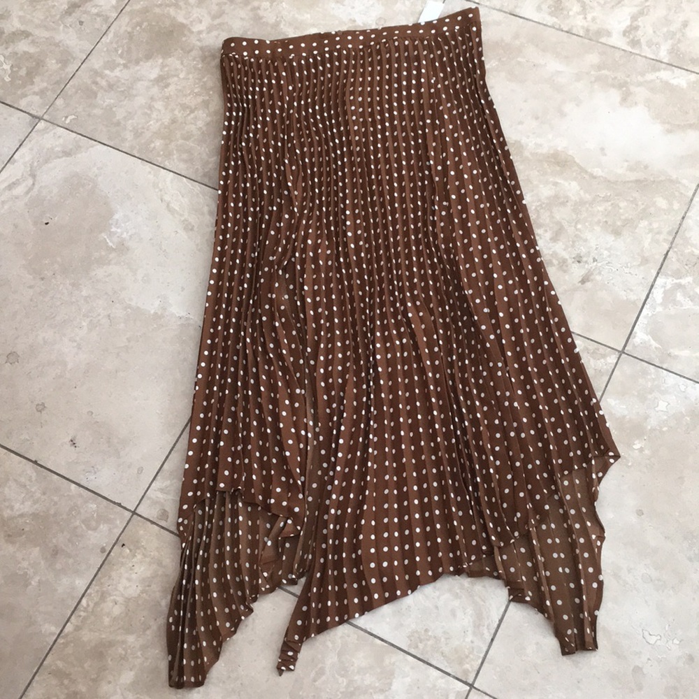 Zara NWT!! Pleated polyester asymmetrical skrt